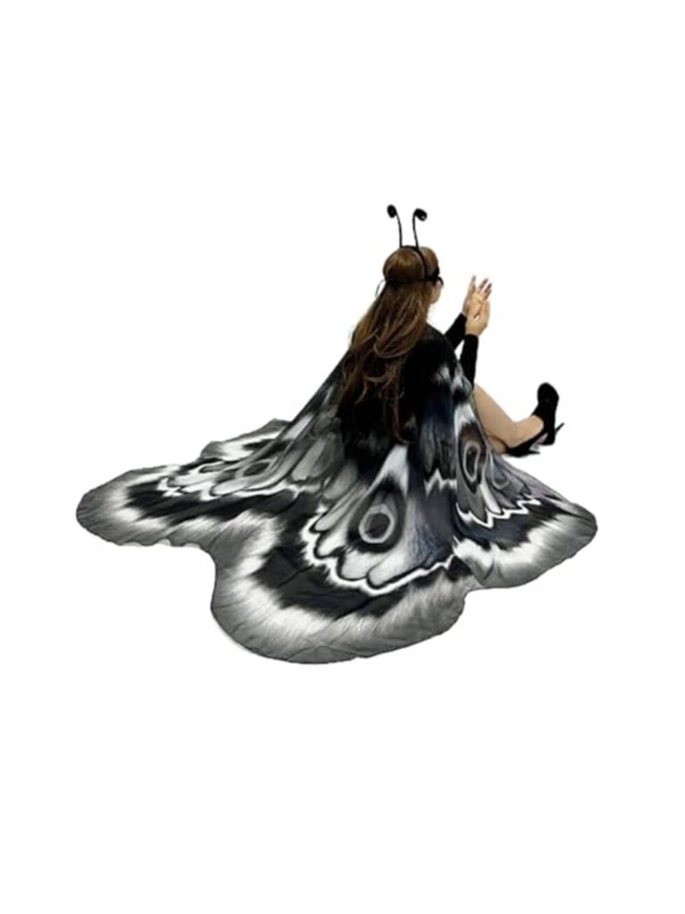 Halloween Moth Cape Costume for Women Girls 3 PCS